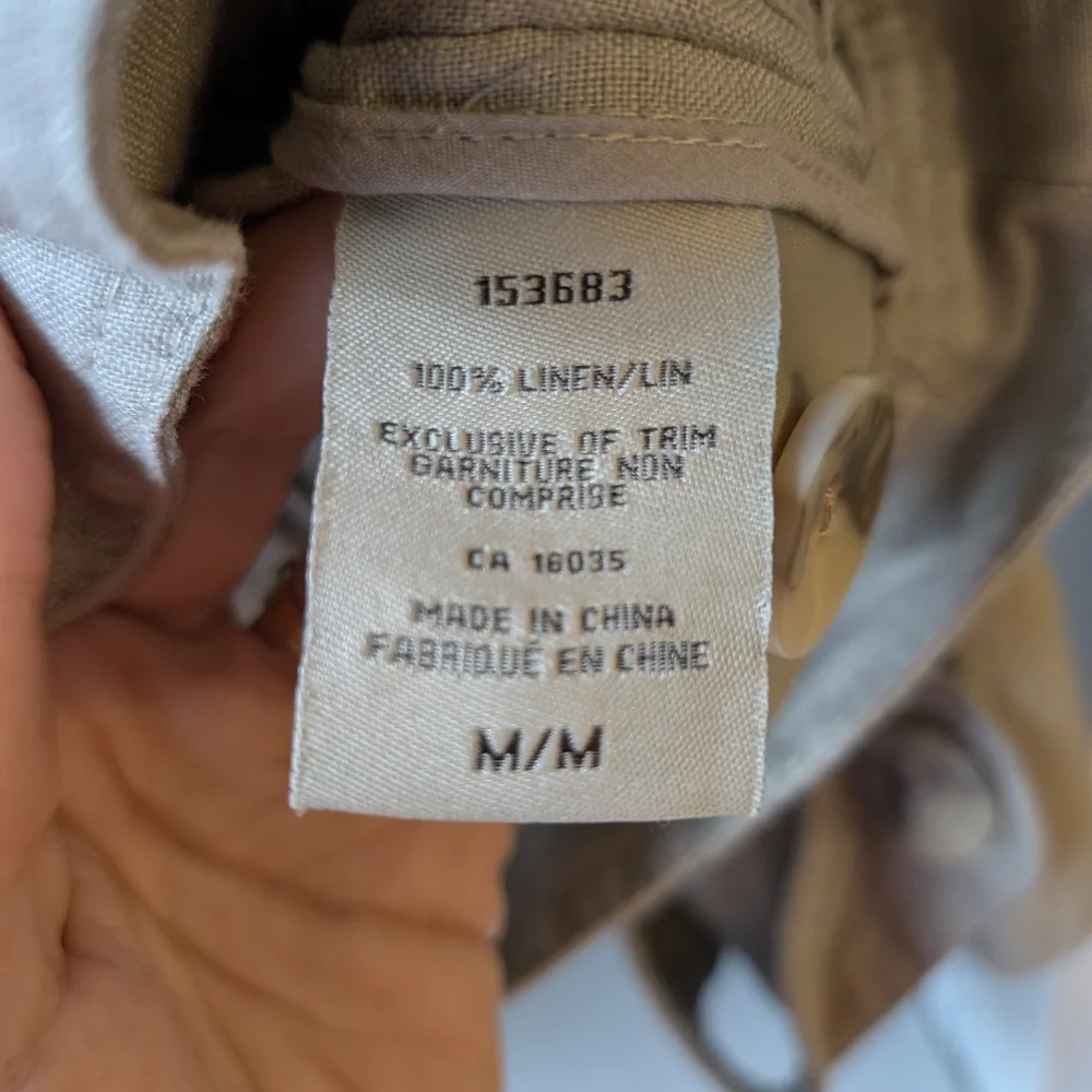 Marvin Richards Women Beige Linen Blazer Jacket Cropped Button Size Medium Boho - Picture 6 of 8